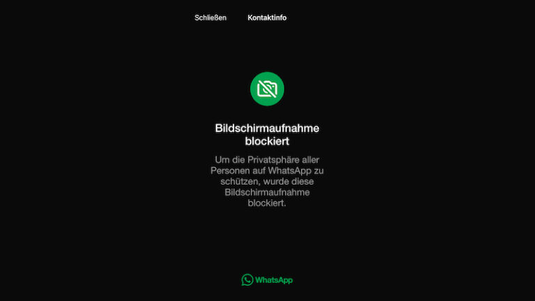 WhatsApp sperrt Screenshots von Profilbildern auf dem iPhone